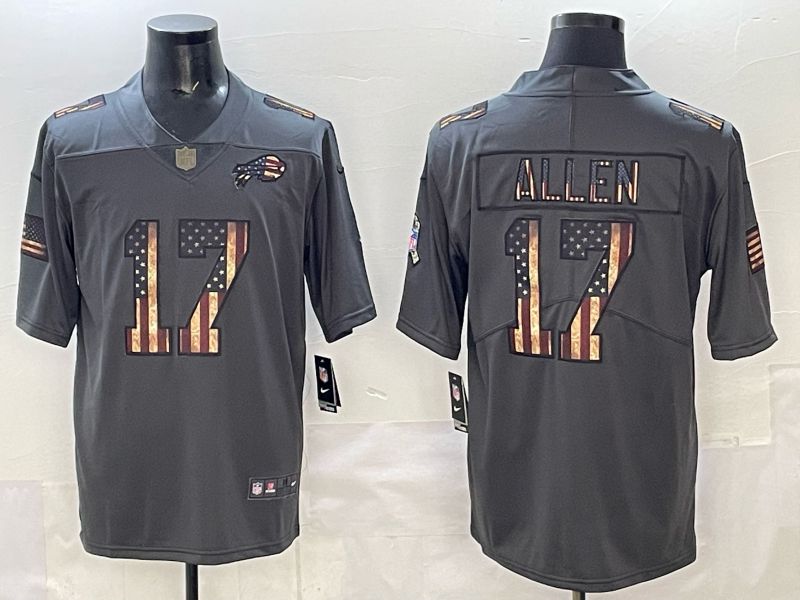 Men Buffalo Bills #17 Allen Grey national flag Nike 2025 Limited NFL Jersey style 03